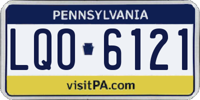 PA license plate LQO6121