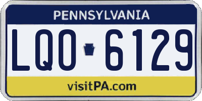 PA license plate LQO6129