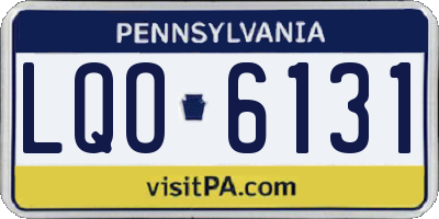PA license plate LQO6131