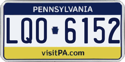 PA license plate LQO6152