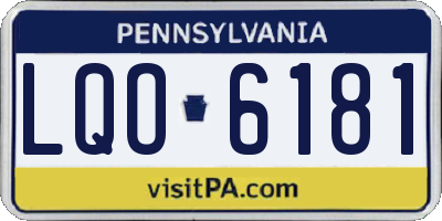 PA license plate LQO6181