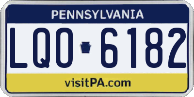 PA license plate LQO6182
