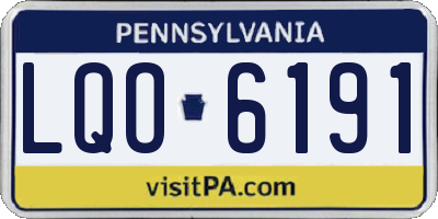PA license plate LQO6191