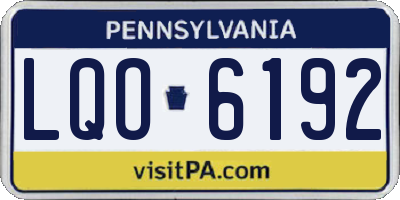 PA license plate LQO6192