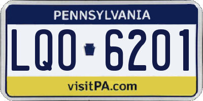 PA license plate LQO6201