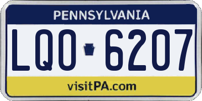 PA license plate LQO6207