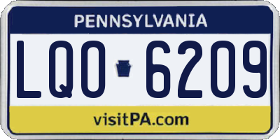PA license plate LQO6209