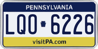 PA license plate LQO6226