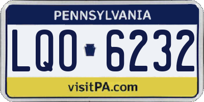 PA license plate LQO6232