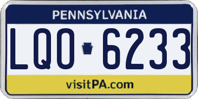 PA license plate LQO6233