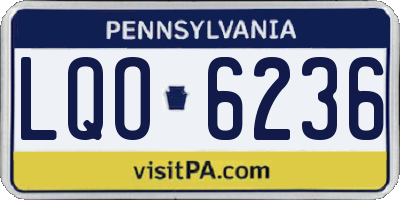 PA license plate LQO6236