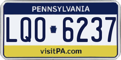 PA license plate LQO6237