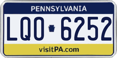 PA license plate LQO6252
