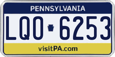 PA license plate LQO6253