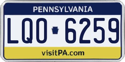 PA license plate LQO6259