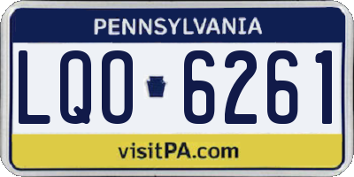 PA license plate LQO6261