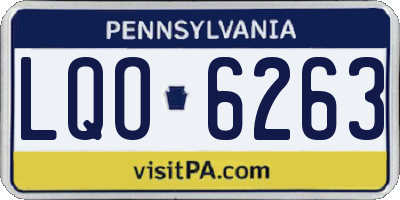 PA license plate LQO6263
