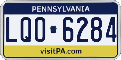 PA license plate LQO6284