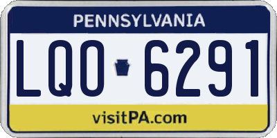 PA license plate LQO6291