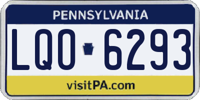 PA license plate LQO6293