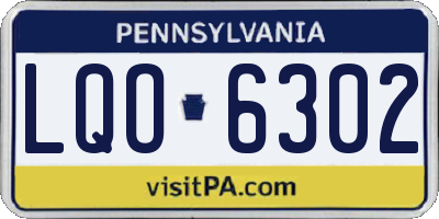 PA license plate LQO6302