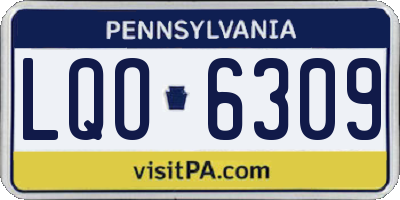 PA license plate LQO6309