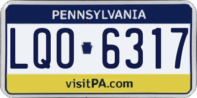 PA license plate LQO6317