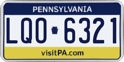 PA license plate LQO6321