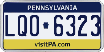 PA license plate LQO6323