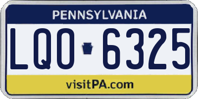 PA license plate LQO6325