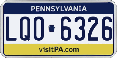 PA license plate LQO6326