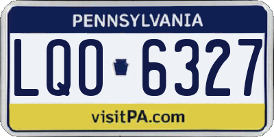 PA license plate LQO6327