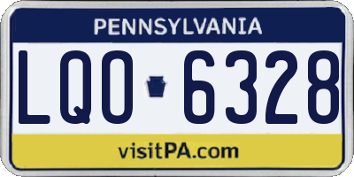 PA license plate LQO6328