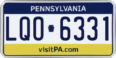PA license plate LQO6331