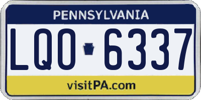 PA license plate LQO6337