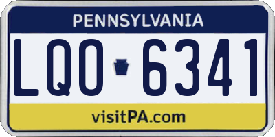 PA license plate LQO6341