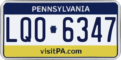 PA license plate LQO6347