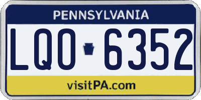 PA license plate LQO6352