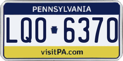 PA license plate LQO6370