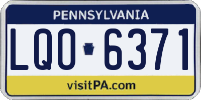 PA license plate LQO6371