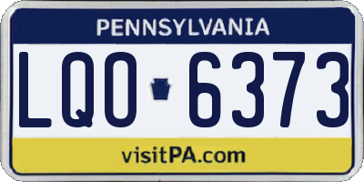 PA license plate LQO6373