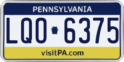PA license plate LQO6375