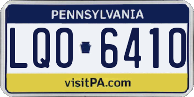 PA license plate LQO6410