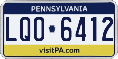 PA license plate LQO6412