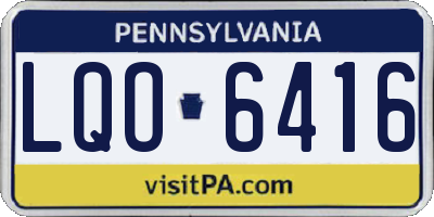 PA license plate LQO6416
