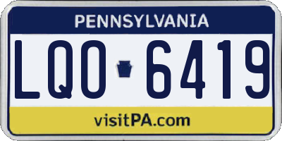 PA license plate LQO6419