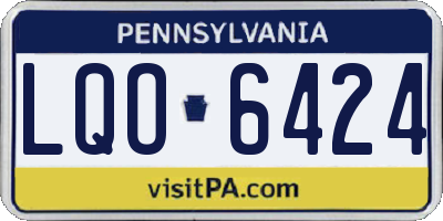 PA license plate LQO6424