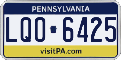 PA license plate LQO6425