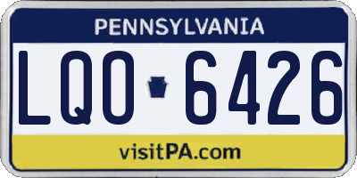 PA license plate LQO6426
