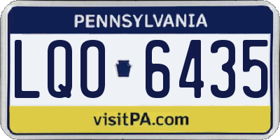 PA license plate LQO6435